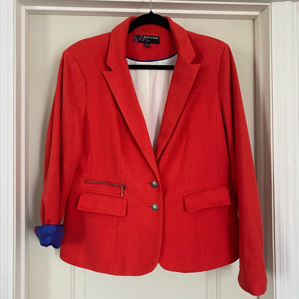 Peck & Peck Red Blazer Classic Tailored Design